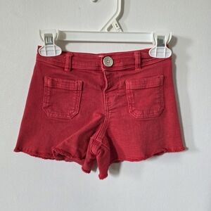 Zara Vibrant Red Jean Shorts, 18/24M